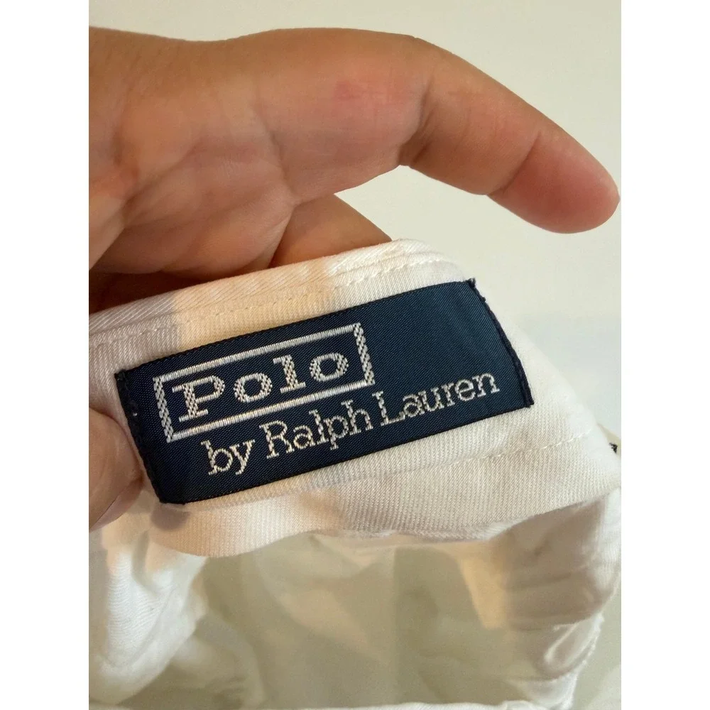 Polo Ralph Lauren Mens White Pleated Chino Pants Straight Leg Cotton 38X34